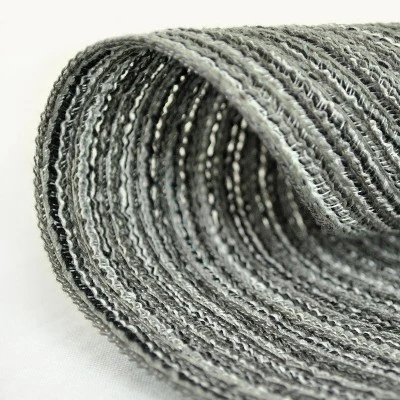 Set Of 6 Variegated Round Woven Placemat Gray - Design Imports 1 Set Of 6 Variegated Round Woven Placemat Gray - Design Imports