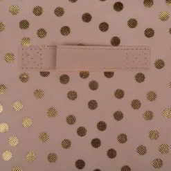 Set Of 4 11" X 11" X 11" Nonwoven Polyester Dots Millennial Square Storage Cube Pink & Gold - Design Imports