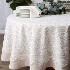 Design Imports Lace Tablecloth, Vintage, 63" Round -Design Imports GUEST 14bae5be c3d3 435d a272 c9f38f04225f