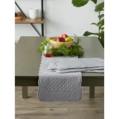 DII Quilted Farmhouse Placemat Set, Gray, 13x18" -Design Imports GUEST 14cf65a5 708a 4fc5 9d33 9d3d3f1bf7a5