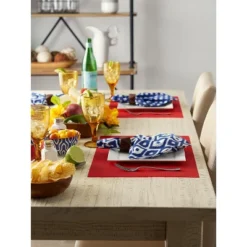DII PVC Doubleframe Indoor/Outdoor Placemat Set/6, Tango Red, 13x17.25" -Design Imports GUEST 15720592 880b 46c8 9dea 41517f47c55f