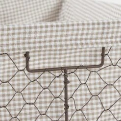 Design Imports Set Of 3 Rustic Bronze Chicken Wire Stone And White Gingham Check Liner Baskets -Design Imports GUEST 15957ae0 b6ef 4657 ab28 b528868e7bd6