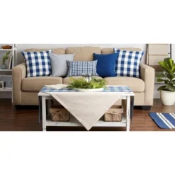 4pk Assorted Throw Pillow Covers Navy/Off White - Design Imports -Design Imports GUEST 15ec0ddb d306 43ba aba8 54e2e274ffa5