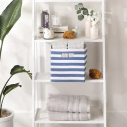 Polyester Cube Stripe French Blue Square 11x11x11 13 Polyester Cube Stripe French Blue Square 11x11x11 -Design Imports GUEST 161f620f e270 40ac 85fb 9c9c2706feab