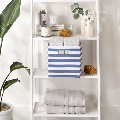 Polyester Cube Stripe French Blue Square 11x11x11 6 Polyester Cube Stripe French Blue Square 11x11x11 - Image 6