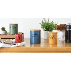 Design Imports Honey Gold Coffee/Sugar/Tea Ceramic Canister Set/3 13 Design Imports Honey Gold Coffee/Sugar/Tea Ceramic Canister Set/3 -Design Imports GUEST 16394b6e 9e80 4c5f ba03 5a00df02ece3 2