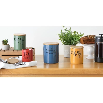 Design Imports Artichoke Green Coffee/Sugar/Tea Ceramic Canister Set/3 5 Design Imports Artichoke Green Coffee/Sugar/Tea Ceramic Canister Set/3 - Image 5