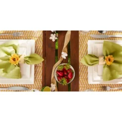DII PVC Textured Twill Placemat Set 6 Piece, Honey Gold, 13x17.25" -Design Imports GUEST 1674b42d 847d 4daf 9415 16f847feb273