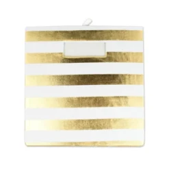 Polyester Cube Stripe Gold Square 11x11x11 -Design Imports GUEST 16ac7abe 380a 4cf3 ab46 f5dd450bf83f