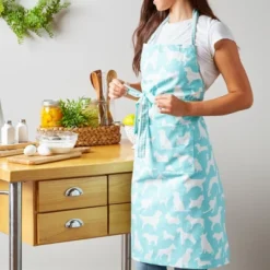 Design Imports Aqua Dog Print Chef Apron -Design Imports GUEST 16bbbb2f 5709 44cb b673 567074aed139