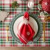 Design Imports Yuletide Plaid Tablecloth 70 Round