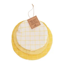 Design Imports Reusable Cotton Dish Covers Set/3, Yarrow Yellow -Design Imports GUEST 18094205 8e13 4429 8508 81ca5c0f1e40