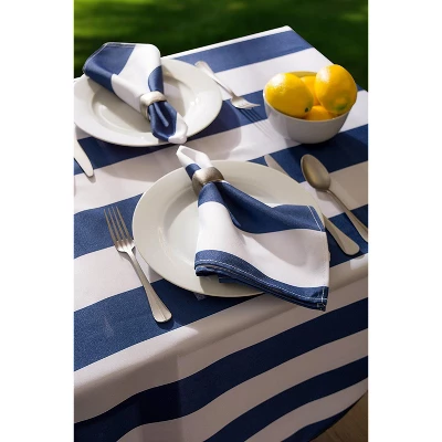 Design Imports Nautical Blue Cabana Stripe Outdoor Tablecloth 60X120 1 Design Imports Nautical Blue Cabana Stripe Outdoor Tablecloth 60X120