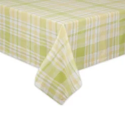 Design Imports Lemon Bliss Plaid Tablecloth 60X84