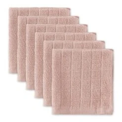 Design Imports Pale Mauve Solid Windowpane Terry Dishcloth Set/6 -Design Imports GUEST 18d9de5b 1758 4c57 a21f 25dfff7ae912