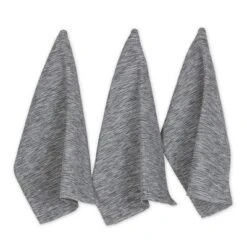 Design Imports Black/Off-White Tonal Recycled Cotton Waffle Dishtowel Set/3 -Design Imports GUEST 1910c963 11fc 4f99 8812 93c3b3de7733