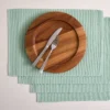 Design Imports Solid Ribbed Placemat Set/4, Cameo Blue