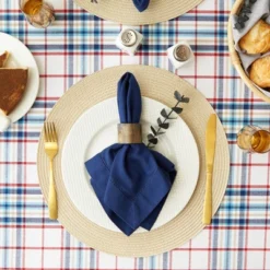 Design Imports Lighthouse Plaid Tablecloth 70 Round -Design Imports GUEST 19fb6c18 d31e 43a7 a17d 00f7e79745be