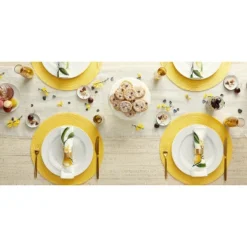 DII Solid Woven Placemat Set 6 Piece, Yellow, 15" Dia -Design Imports GUEST 1a0e7130 045e 447b 96e2 21b2e7b711f5