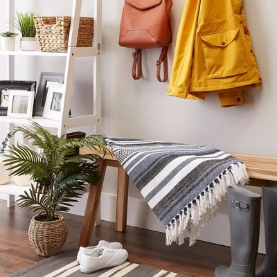 50"x60" Farmhouse Striped Throw Blanket Blue - Design Imports: Cozy Cotton, Machine Washable 3 50"x60" Farmhouse Striped Throw Blanket Blue - Design Imports: Cozy Cotton, Machine Washable - Image 3