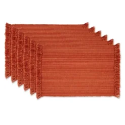 Variegated Spice Fringe Placemat (Set Of 6) -Design Imports GUEST 1ae00e06 f0b3 4d96 b660 6b989194d5a4