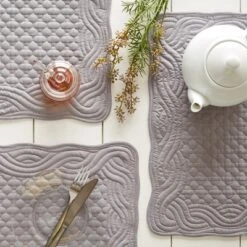 DII Quilted Farmhouse Placemat Set, Gray, 13x18" -Design Imports GUEST 1b0c9a55 5774 468b 9c71 3282dcd818e1