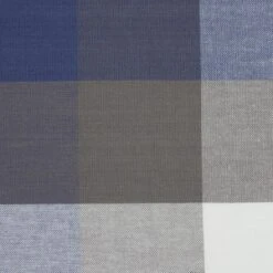 Design Imports Tri Color Check Tablecloth, French Blue, 70" Round