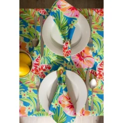 Design Imports Summer Floral Outdoor Tablecloth With Zipper 52 Round -Design Imports GUEST 1b777817 5e14 4590 970f 1e4037c3384f