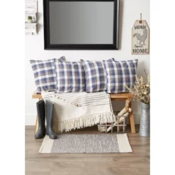 4pk 18"x18" Semi Bleached Square Throw Pillow Covers Light Blue - Design Imports -Design Imports GUEST 1b8474e1 0df8 45db a0dc 78addb08e2c6