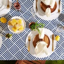 Design Imports Navy Grid Vinyl Tablecloth 70 Round -Design Imports GUEST 1c68b019 6271 4f59 93d6 c09e8da94f1f