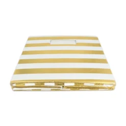 Polyester Cube Stripe Gold Square 11x11x11 -Design Imports GUEST 1c936c91 2334 4acc 93ec 6b2b5dce36a6