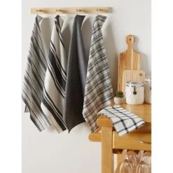 Design Imports Everyday Basic Woven Dishtowel Set 5 Piece, 18X28", Black -Design Imports GUEST 1cddb161 8959 4e5a 9a8b 49a859a86423
