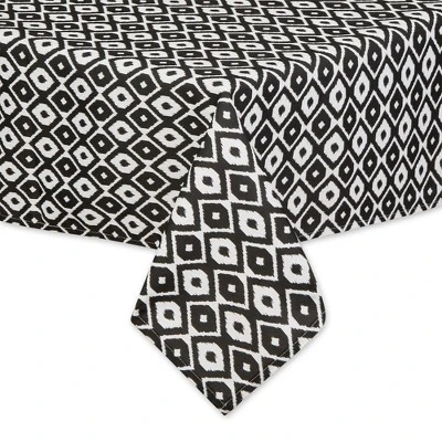Design Imports Black Ikat Outdoor Tablecloth 60X84 1 Design Imports Black Ikat Outdoor Tablecloth 60X84