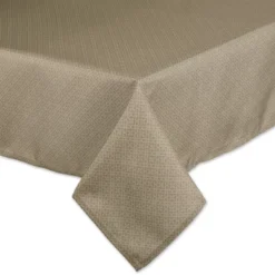 Design Imports Stone Tonal Lattice Print Outdoor Tablecloth 60X84