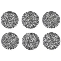 DII Woven Paper Placemat Set 6 Piece, Black, 15" Dia -Design Imports GUEST 1e0f4f3e 37bb 45a6 9572 a9b4ff715bc9