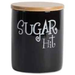 Design Imports Black Coffee/Sugar/Tea Ceramic Canister Set/3 -Design Imports GUEST 1e56aaf4 6250 4707 981b 62c0eb825bd6
