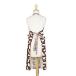 Design Imports Brown Cat Print Chef Apron