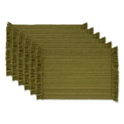 Variegated Olive Green Fringe Placemat (Set Of 6) -Design Imports GUEST 1efd3b92 4ea9 406b 9239 0ebc9e3fedca