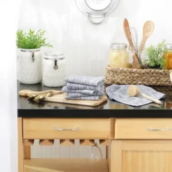 Design Imports Assorted Navy And Off-White Recycled Cotton Dishcloth (Set Of 6)