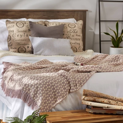 50"x60" Urban Check Throw Blanket Lilac - Design Imports: Cotton, Hypoallergenic, Machine Washable 5 50"x60" Urban Check Throw Blanket Lilac - Design Imports: Cotton, Hypoallergenic, Machine Washable - Image 5