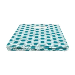 Polyester Cube Honeycomb Teal Square 13x13x13 -Design Imports GUEST 1fb955cd 0abd 4ad3 a858 525017a034d0