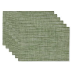 DII PVC Tweed Placemat Set 6 Piece, Fig Green, 13x17.25" -Design Imports GUEST 1fdb579c e9a2 4053 92c3 b88432df44e2
