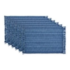 Variegated Nautical Blue Fringe Placemat (Set Of 6) -Design Imports GUEST 2006ffa5 e1a6 46f5 9ad9 dc7f63f3a6ed