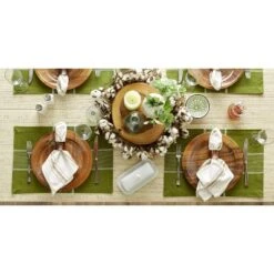 DII Sedona Check Placemat Set 6 Piece, Green, 13x19" -Design Imports GUEST 206b1ae8 c81d 4dda 91f6 f15af4f79aff