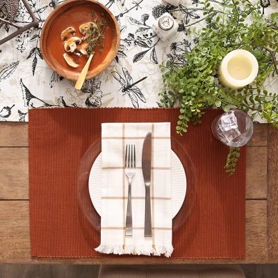 CINNAMON RIBBED PLACEMAT SET/6 2 CINNAMON RIBBED PLACEMAT SET/6 - Image 2