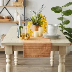 Design Imports Gingham Check Table Runner, Pumpkin Spice, 14X108" 10 Design Imports Gingham Check Table Runner, Pumpkin Spice, 14X108" -Design Imports GUEST 21350883 08e9 4ebf a46e 02a1d4c4bad5