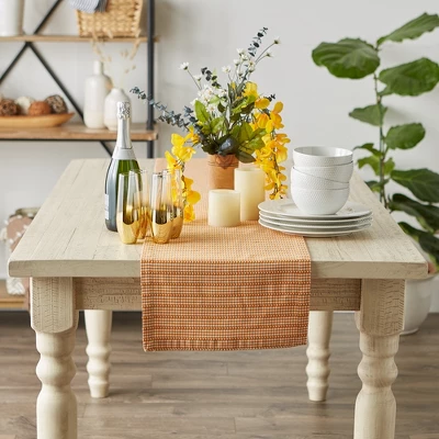 Design Imports Gingham Check Table Runner, Pumpkin Spice, 14X108" 3 Design Imports Gingham Check Table Runner, Pumpkin Spice, 14X108" - Image 3