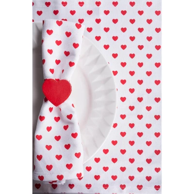 Design Imports Lil Hearts Ribbed Placemats Set/6 2 Design Imports Lil Hearts Ribbed Placemats Set/6 - Image 2