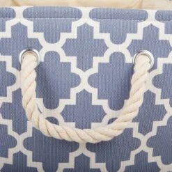 Design Imports Polyester Bin Lattice Stonewash Blue Rectangle Medium 16X10X12 -Design Imports GUEST 217704ef 0494 462d a3a9 ab23e6f7a483