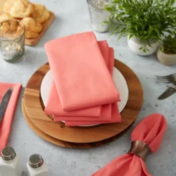 Design Imports Solid Cotton Napkin Set 6 Piece, Coral Reef, 20X20" -Design Imports GUEST 21f03058 3c6b 4dee bc45 960dfdcb794f